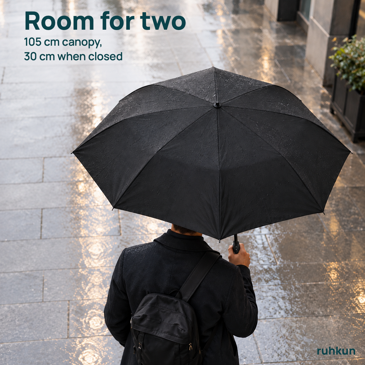 Room for two: 105 cm canopy, 30 cm closed